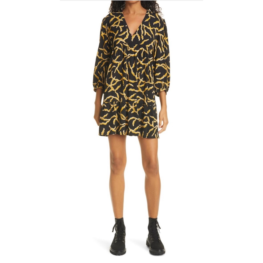 ba&sh Constance Vines Long Sleeve Minidress